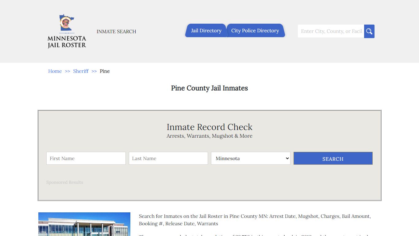 Pine County Jail Inmates | Jail Roster Search - MinnesotaJailRoster.com