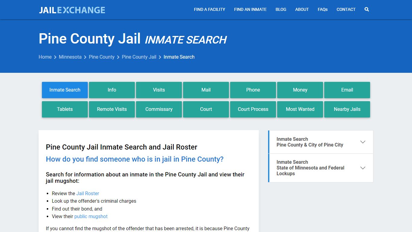 Inmate Search: Roster & Mugshots - Pine County Jail, MN